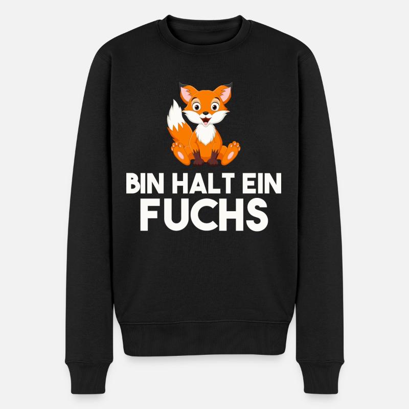 Bin Halt Ein Fuchs - Männer Premium Bio Pullover - Schwarz