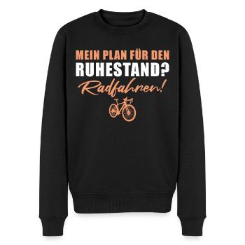 Rente Fahrrad Radfahren Plan für den Ruhestand - Männer Premium Bio Pullover - Schwarz - Vorne - Nico (187cm)