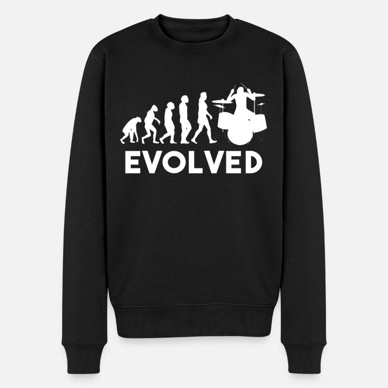 Drummer Schlagzeug Evolution - Männer Premium Bio Pullover - Schwarz
