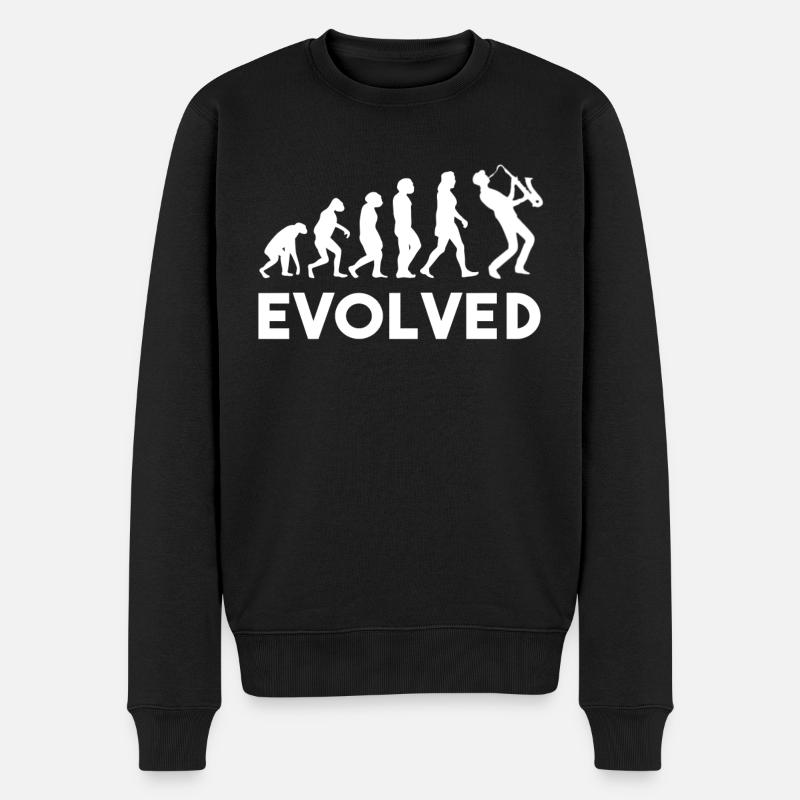 Saxophone Evolution - Männer Premium Bio Pullover - Schwarz