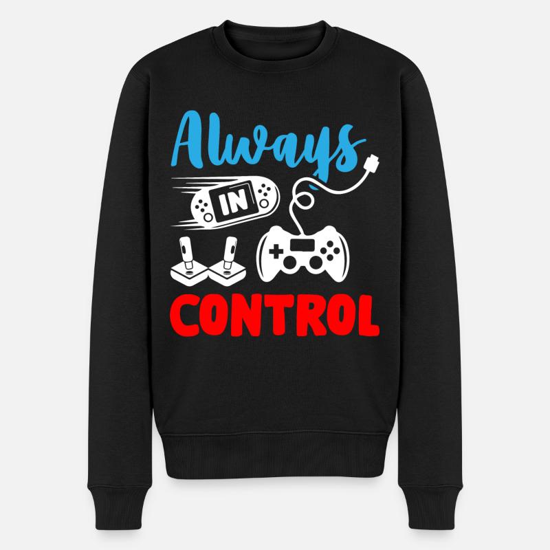 Always in Control Gamer - Männer Premium Bio Pullover - Schwarz