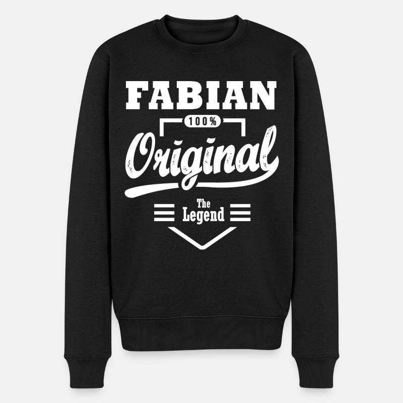 Fabian original personalisiertes Geschenk Vorname fabian - Männer Premium Bio Pullover - Schwarz