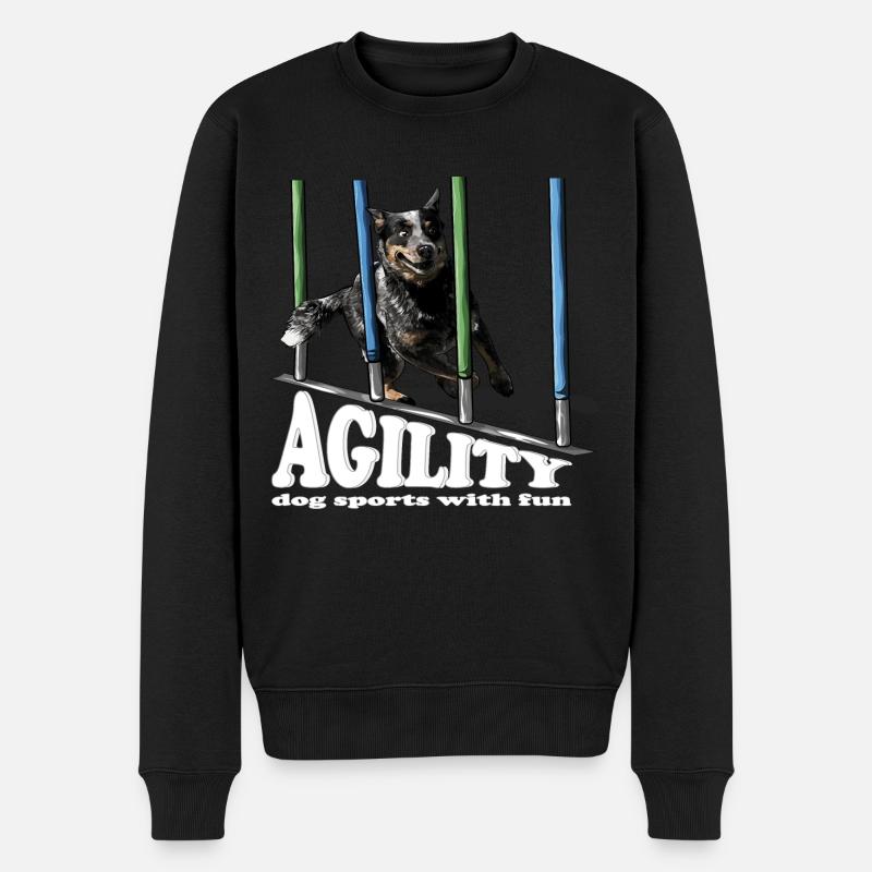 AGILITY Bouvier Australien Chien Sport Wilsigns - Pull Premium bio Homme - noir