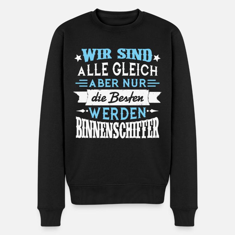 Aber nur die Besten werden BINNENSCHIFFER - Männer Premium Bio Pullover - Schwarz