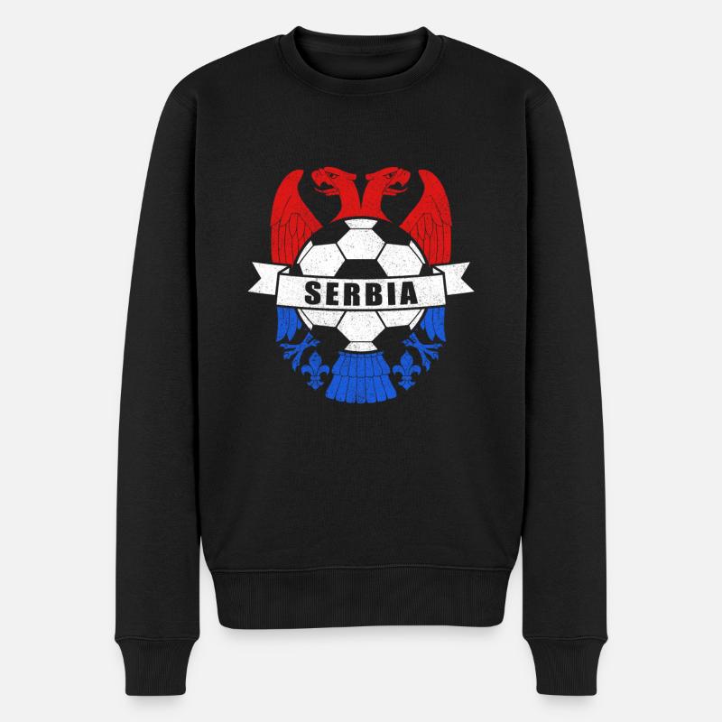 Serbien - Männer Premium Bio Pullover - Schwarz