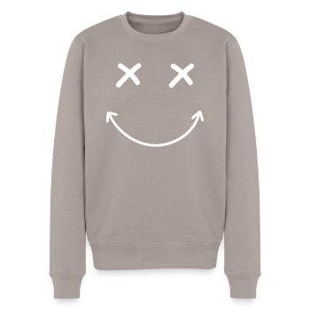 Lächeln Lachen - Männer Premium Bio Pullover - Taupe - Vorne - Nico (187cm)