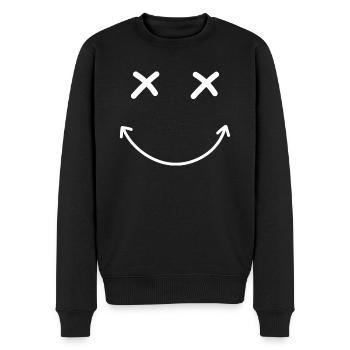 Smile Laugh - Men's Premium Organic Jumper - black - Front - Nico (187cm)