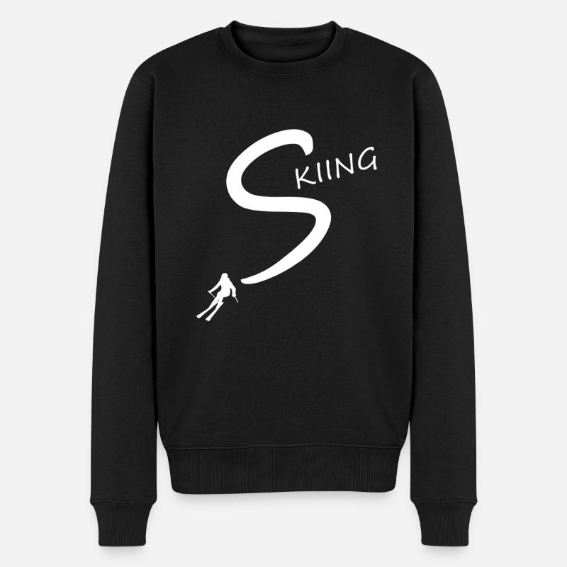 skiing - Männer Premium Bio Pullover - Schwarz