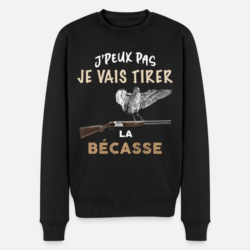 Chasseur tirer la becasse humour bécassier - Pull Premium bio Homme - noir