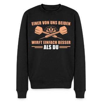 Dart Humor Dartspieler - Männer Premium Bio Pullover - Schwarz - Vorne - Nico (187cm)