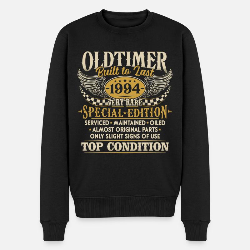 Oldtimer 1994 Jahrgang geboren Geburtstag Geschenk - Männer Premium Bio Pullover - Schwarz