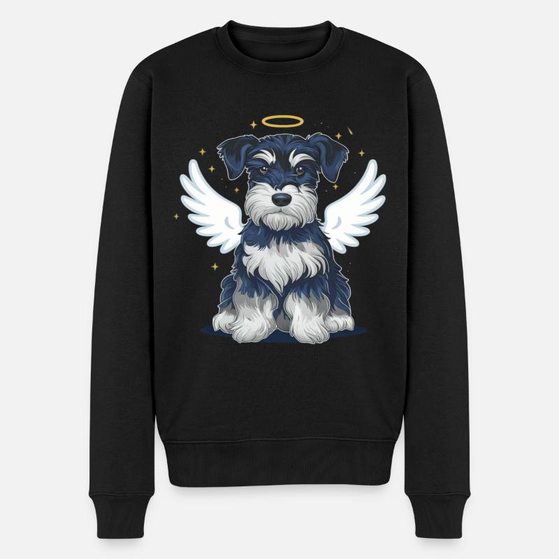Mignon schnauzer nain aux tournesols - Pull Premium bio Homme - noir