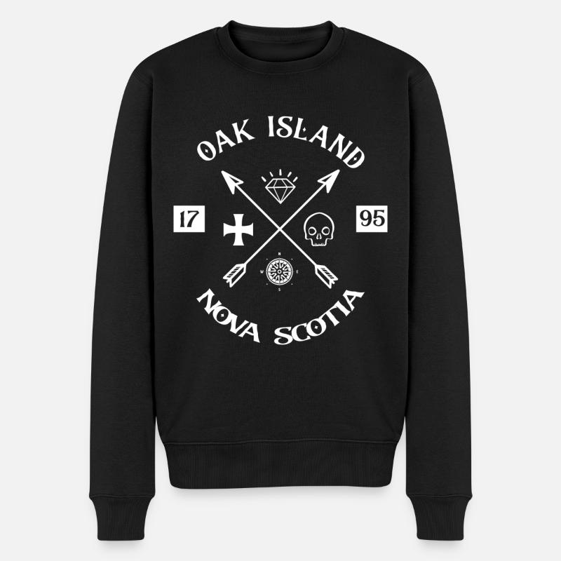 Oak Island Oneline Chasseur de Trésor Île pirate Canada - Pull Premium bio Homme - noir
