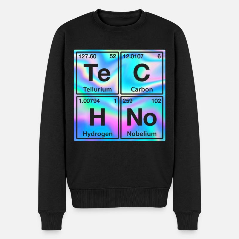 Techno Rave Electro Raver Chemie Periodensystem - Männer Premium Bio Pullover - Schwarz