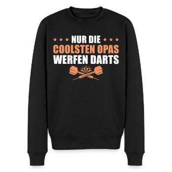 Vatertag Nur die coolsten Opas werfen Darts - Männer Premium Bio Pullover - Schwarz - Vorne - Nico (187cm)