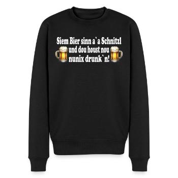 Siem Bier sinn a a Schnitzl - Männer Premium Bio Pullover - Schwarz - Vorne - Nico (187cm)