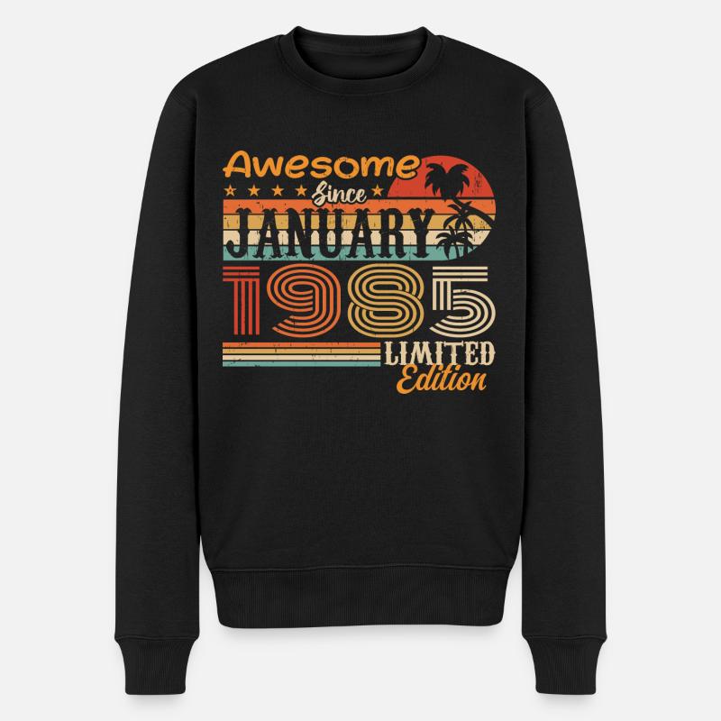 Geburtstagsgeschenk - geboren im Januar 1985 - Männer Premium Bio Pullover - Schwarz