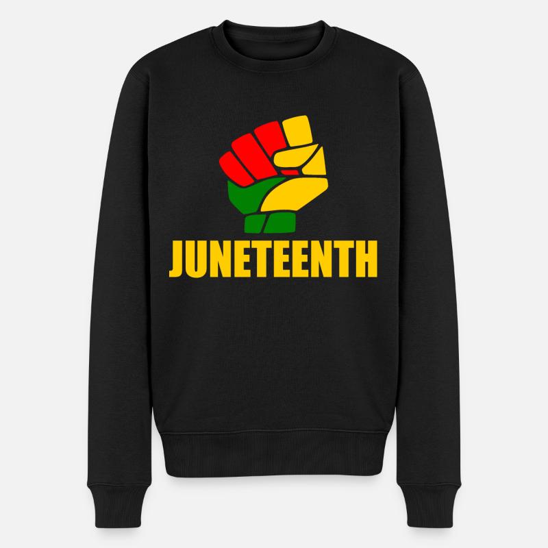 juneteenth - Männer Premium Bio Pullover - Schwarz