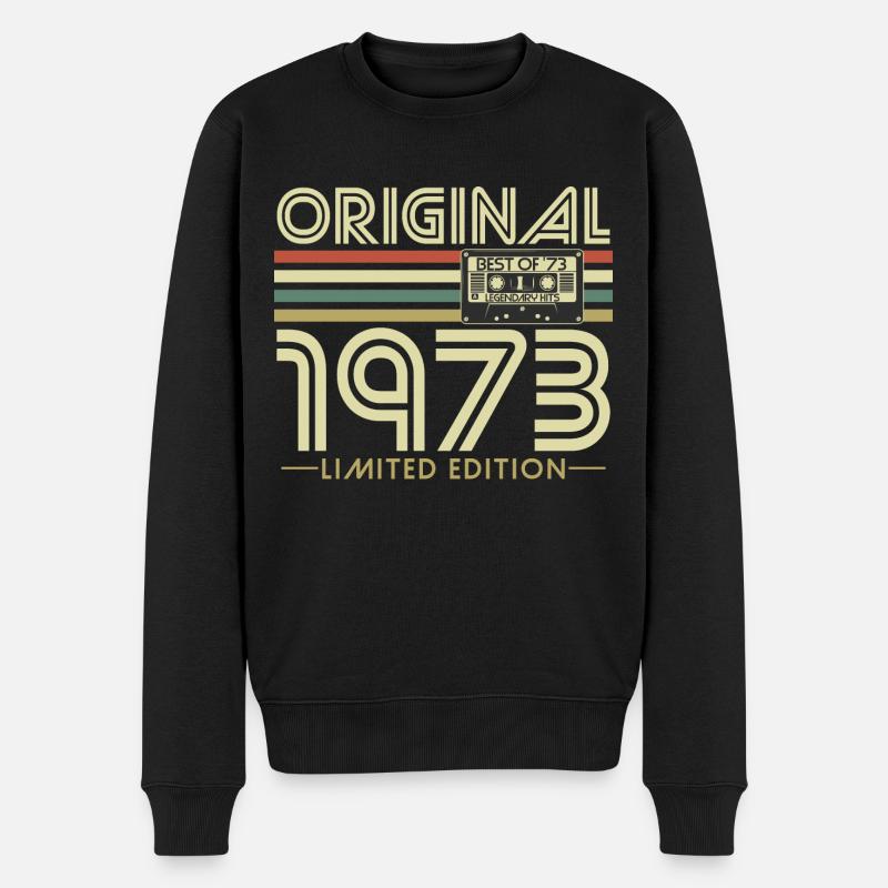 Original 1973 Jahrgang Vintage Geburtstag Retro - Männer Premium Bio Pullover - Schwarz