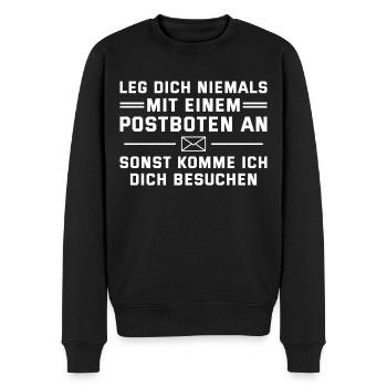 Post Humor Paketdienst Zusteller Postbote - Männer Premium Bio Pullover - Schwarz - Vorne - Nico (187cm)