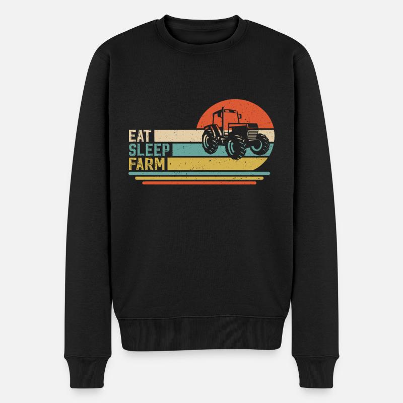eat sleep farm - Männer Premium Bio Pullover - Schwarz