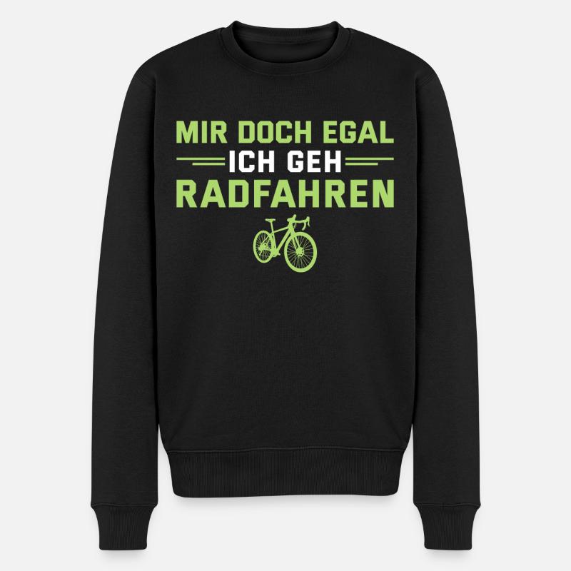 Radsport Mir doch egal Radfahren Fahrrad - Männer Premium Bio Pullover - Schwarz