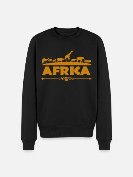 African animals, afrika animaux - Männer Premium Bio Pullover - Schwarz