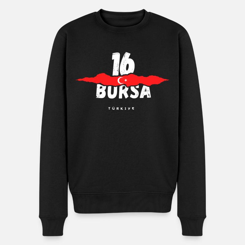 16 Bursa Türkei Türkiye - Männer Premium Bio Pullover - Schwarz