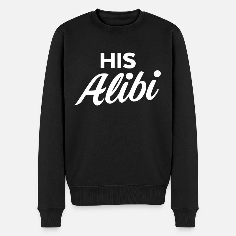 Sein Alibi - Männer Premium Bio Pullover - Schwarz