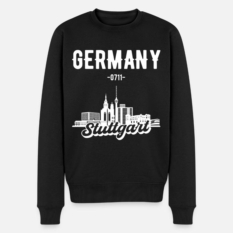 Stuttgart Allemagne Skyline Cadeau - Pull Premium bio Homme - noir