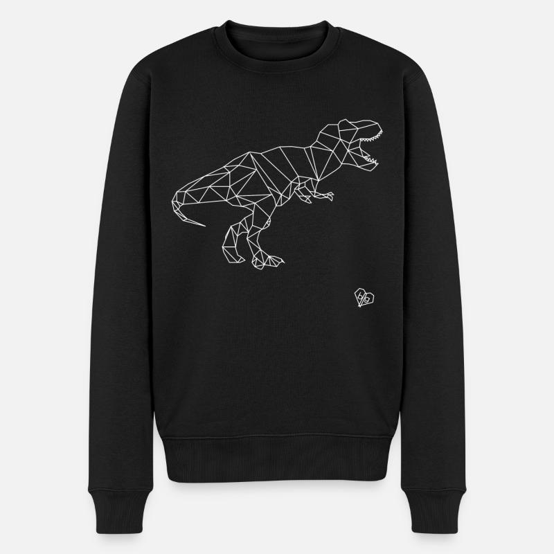 Geometrische T-Rex - Männer Premium Bio Pullover - Schwarz
