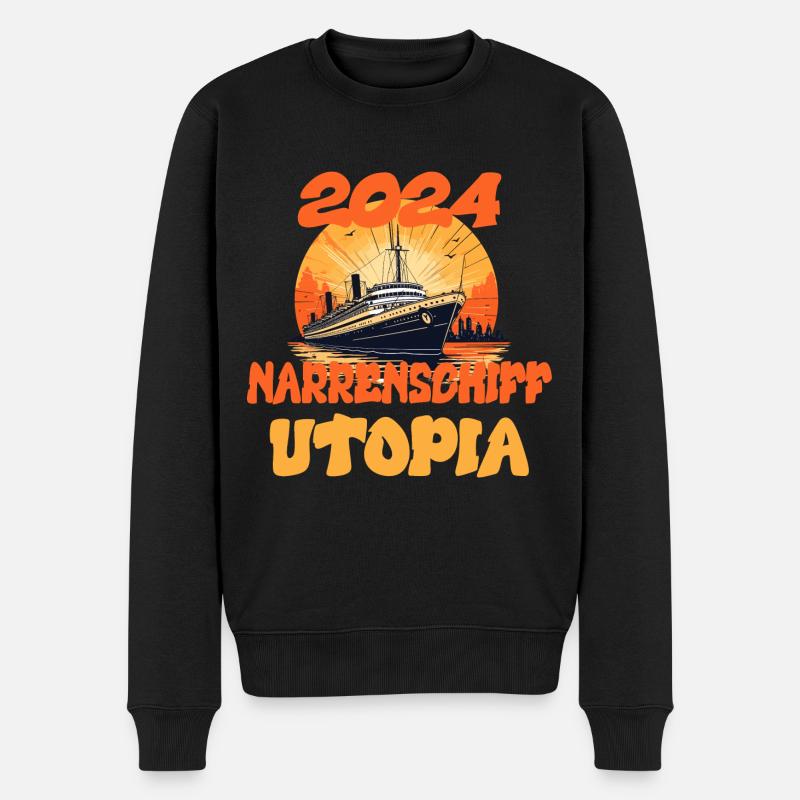 Ship of Fools Utopia, citation - Pull Premium bio Homme - noir