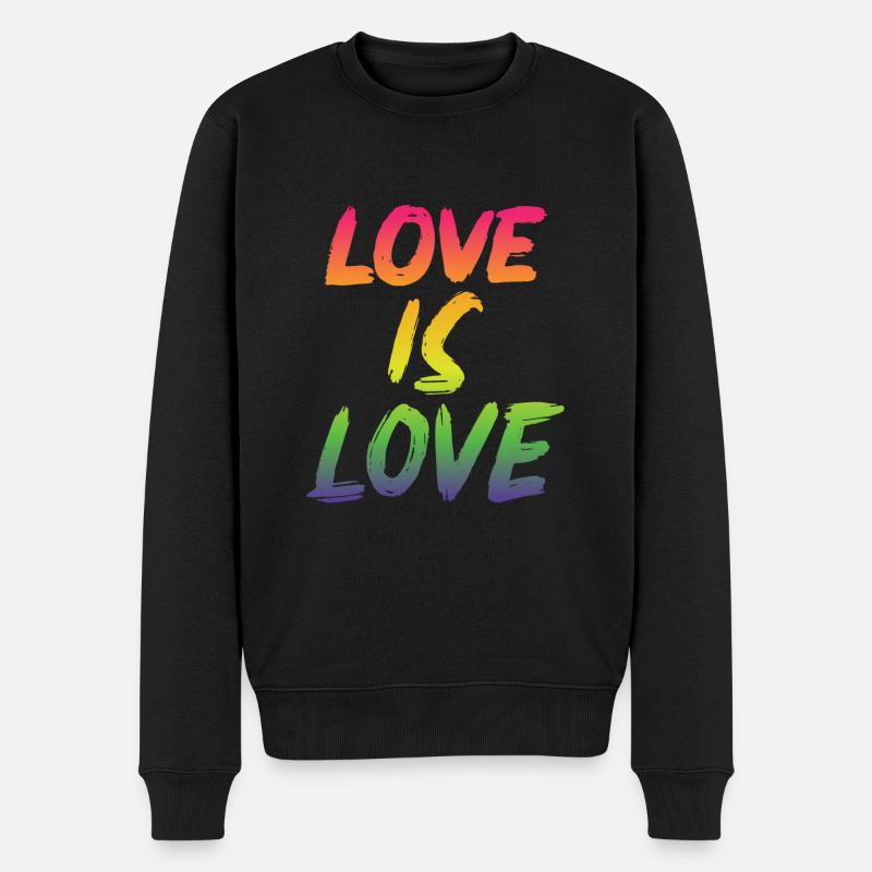 Love is Love Rainbow edition - Regenbogen LGBTQ+ - Männer Premium Bio Pullover - Schwarz