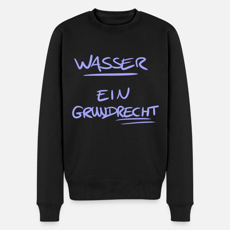 Wasser ein Grundrecht, Demo, cool, handgeschrieben - Männer Premium Bio Pullover - Schwarz