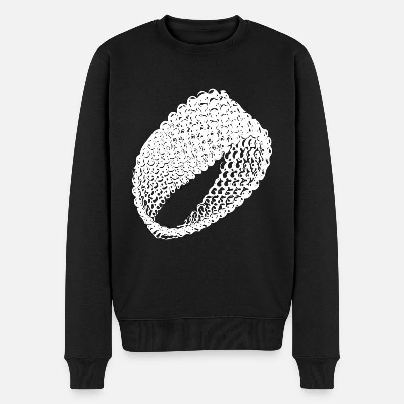 Geometrische Vintage Möbiusschleife flache Fläche - Männer Premium Bio Pullover - Schwarz
