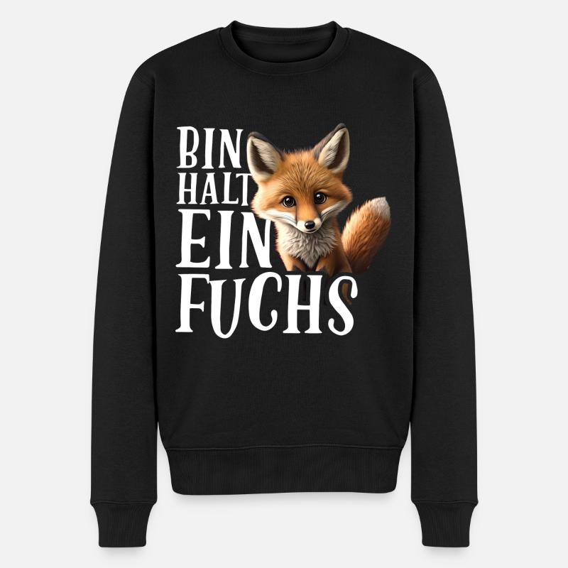 Bin halt ein Fuchs Fuchsliebhaber Statement - Männer Premium Bio Pullover - Schwarz