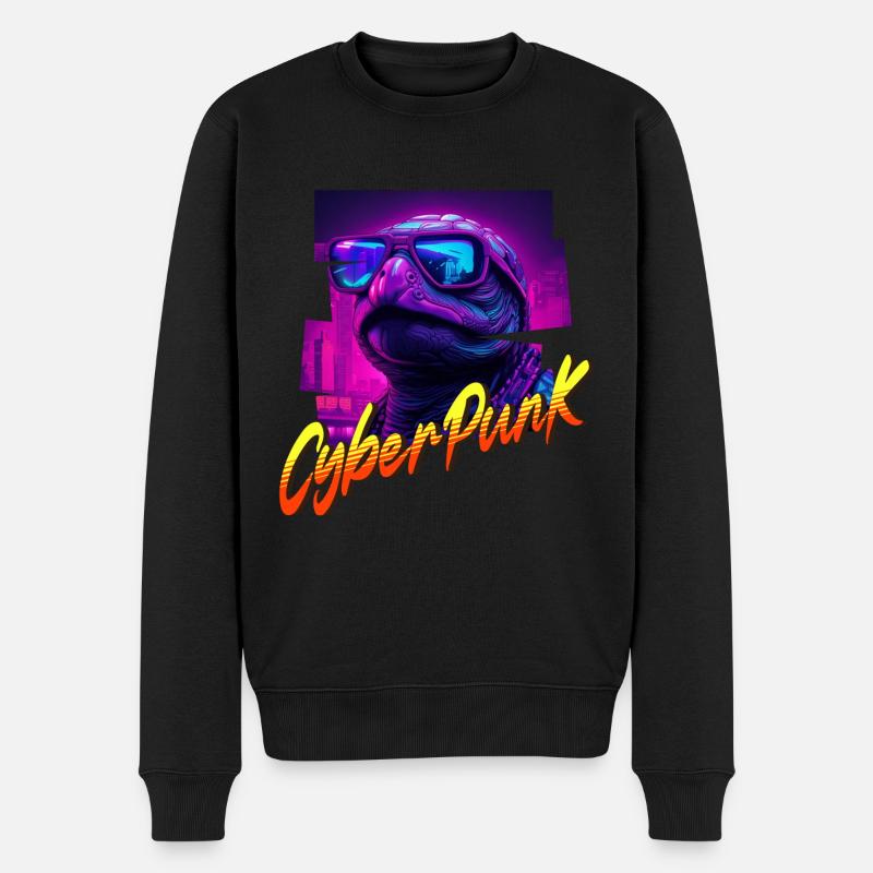 Tortue Cyberpunk - Pull Premium bio Homme - noir