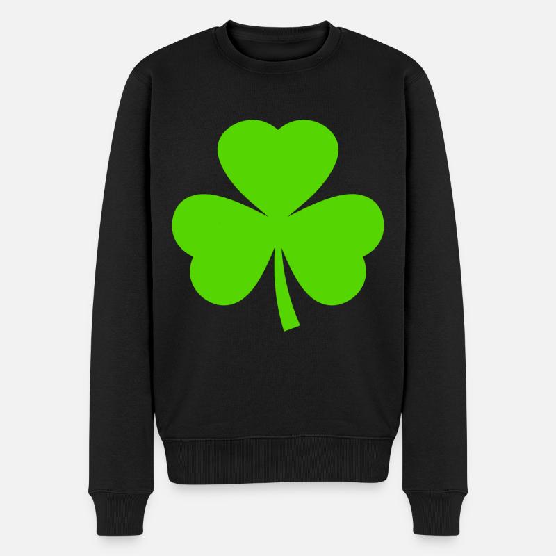st patricks day kleeblatt - Männer Premium Bio Pullover - Schwarz