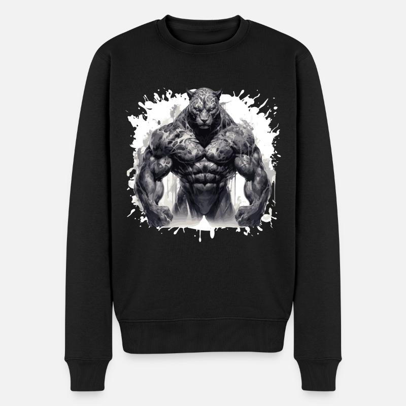Muscles léopard - Pull Premium bio Homme - noir
