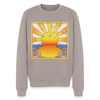California Orange Sunshine LSD Löschblatt - Männer Premium Bio Pullover - Taupe - Vorne - Nico (187cm)