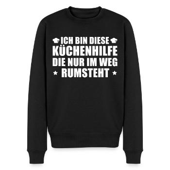 Küchenhilfe Küche Humor Koch - Männer Premium Bio Pullover - Schwarz - Vorne - Nico (187cm)
