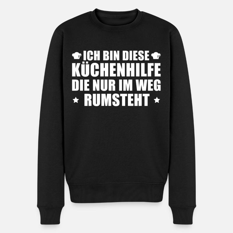 Küchenhilfe Küche Humor Koch - Männer Premium Bio Pullover - Schwarz