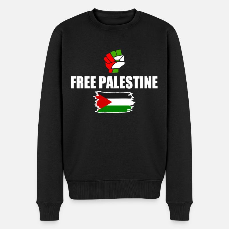 Free palestine - Männer Premium Bio Pullover - Schwarz