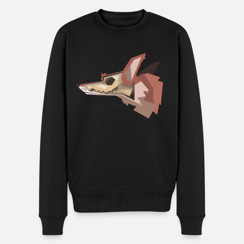Crâne de renard - Pull Premium bio Homme - noir