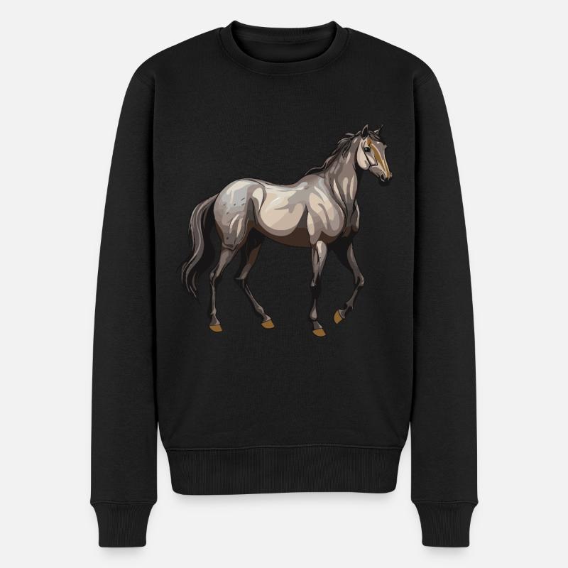Cheval Animal - Pull Premium bio Homme - noir