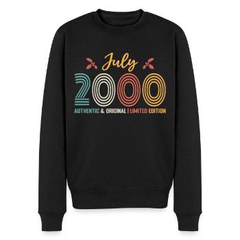 Juli 2000 Geburtstag Juli 2000 Juli - Männer Premium Bio Pullover - Schwarz - Vorne - Nico (187cm)