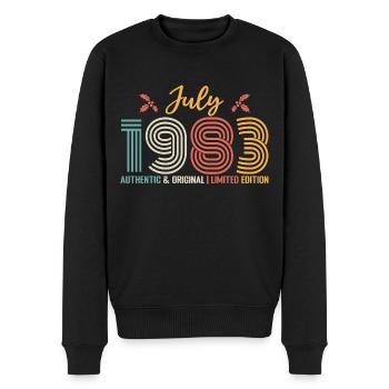 Juli 1983 Geburtstag Juli 1983 Juli - Männer Premium Bio Pullover - Schwarz - Vorne - Nico (187cm)