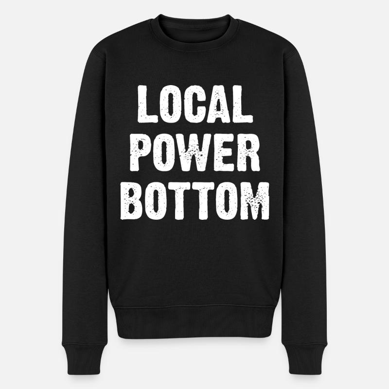 Local Power Bottom - Männer Premium Bio Pullover - Schwarz