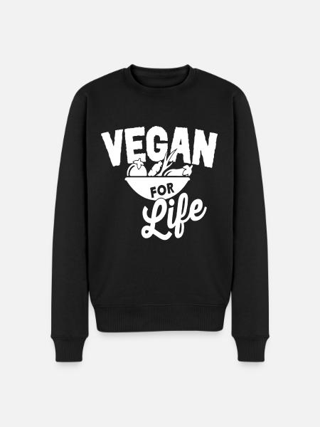 Vegan For Life - Men's Premium Organic Jumper - black