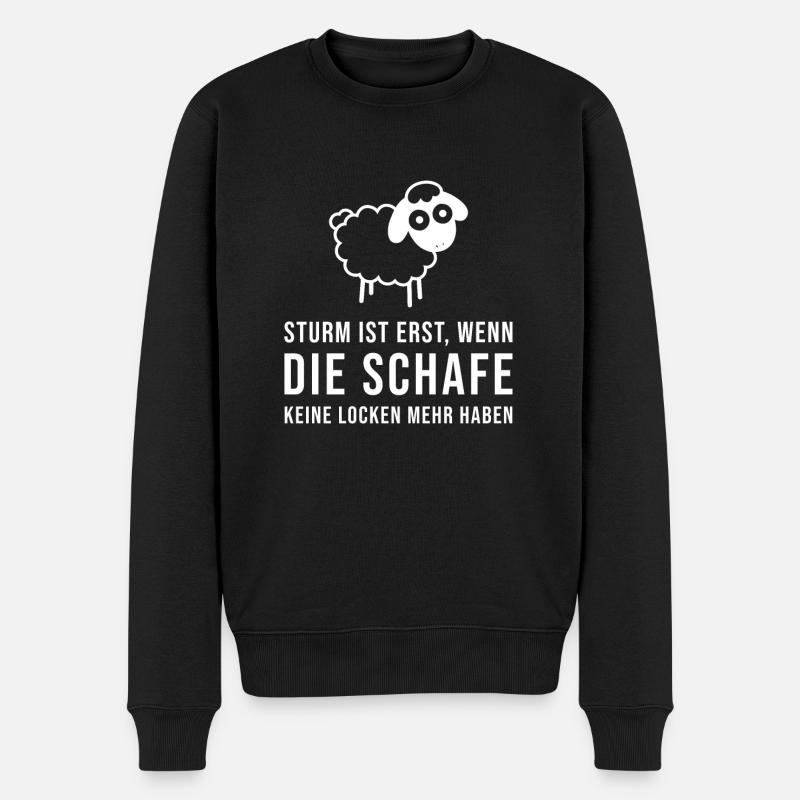 Sturm ist erst wenn die Schafe - Männer Premium Bio Pullover - Schwarz